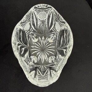 CRYSTAL Glass Oval Dish With 4 Feet -